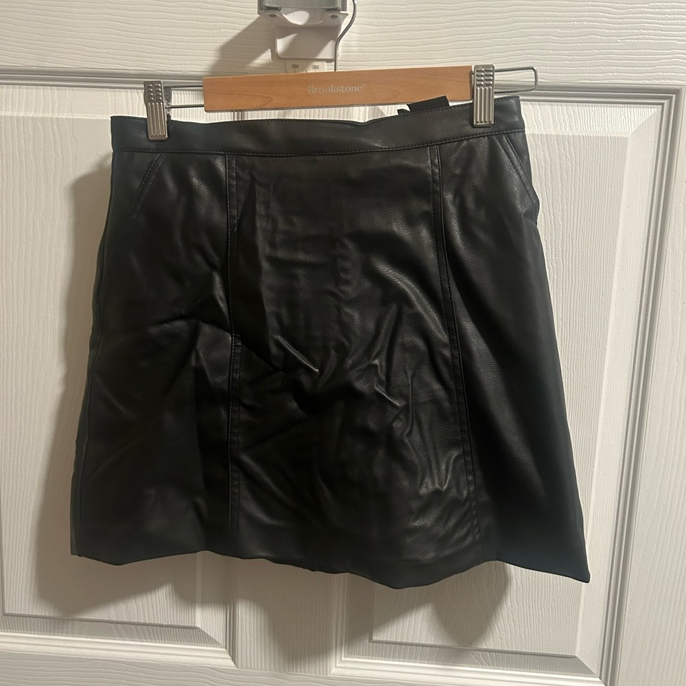 H&M, Black Leather skirt, Size 6